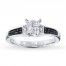 Black/White Diamonds 1/2 ct tw Engagement Ring 10K White Gold
