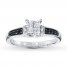 Black/White Diamonds 1/2 ct tw Engagement Ring 10K White Gold