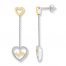 Diamond Heartbeat Earrings 1/6 ct tw Sterling Silver/10K Gold