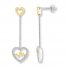 Diamond Heartbeat Earrings 1/6 ct tw Sterling Silver/10K Gold