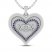 Blue Lab-Created Sapphire MOM Heart Necklace Sterling Silver 18"