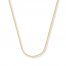 Square Wheat Chain 14K Yellow Gold Necklace 18" Length