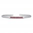 Garnet Bar Cuff Bracelet Sterling Silver