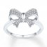 Diamond Bow Ring 1/8 ct tw Diamonds Sterling Silver