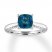 Blue Topaz Engagement Ring 1/4 ct tw Diamonds 14K White Gold