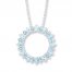 Aquamarine and White Topaz Necklace Sterling Silver