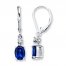 Lab-Created Sapphire Earrings with Diamonds Sterling Silver