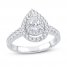 Diamond Engagement Ring 1 ct tw Pear/Round 14K White Gold