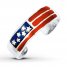 Flag Toe Ring Red and Blue Enamel Sterling Silver