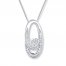 Diamond Necklace 1/6 ct tw Round-cut Sterling Silver