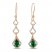 Le Vian Couture Emerald Earrings 7/8 ct tw Diamonds 18K Strawberry Gold
