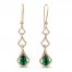 Le Vian Couture Emerald Earrings 7/8 ct tw Diamonds 18K Strawberry Gold