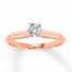 Solitaire Engagement Ring 1/3 Carat Diamond 14K Rose Gold