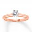 Solitaire Engagement Ring 1/3 Carat Diamond 14K Rose Gold