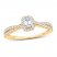 Diamond Engagement Ring 3/4 ct tw Emerald/Round 14K Yellow Gold