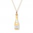 Champagne Bottle Necklace 10K Yellow Gold