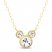 Children's Mickey Mouse Cubic Zirconia Necklace 14K Yellow Gold 13"