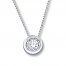 Diamond Necklace 1/6 Carat Round-cut 10K White Gold