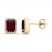 Garnet & White Topaz Earrings 10K Yellow Gold