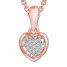 Diamond Accent Heart Necklace 10K Rose Gold
