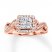 Diamond Engagement Ring 5/8 ct tw Princess/Round 14K Rose Gold