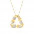 Diamond Recycle Symbol Necklace 1/5 ct tw Round/Baguette 10K Yellow Gold 18"