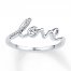 Love Ring Diamond Accents Sterling Silver
