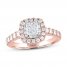 Leo Diamond Engagement Ring 1 ct tw Princess/Round 14K Two-Tone Gold