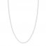 Adjustable 22" Rope Chain 14K White Gold Appx. 1.05mm