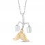 Disney Treasures Fantasia Diamond Necklace 1/20 ct tw Sterling Silver/10K Yellow Gold