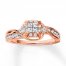 Diamond Engagement Ring 5/8 ct tw Princess-cut 10K Rose Gold