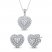 Diamond Necklace/Earrings Boxed Set 1/3 ct tw Round-cut Sterling Silver 18"