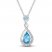 Blue/White Topaz Necklace Sterling Silver 18"