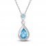 Blue/White Topaz Necklace Sterling Silver 18"