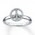 Stackable Peace Sign Ring 1/10 ct tw Diamonds Sterling Silver