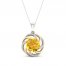 Citrine & White Lab-Created Sapphire Knot Necklace 10K Yellow Gold/Sterling Silver 18"