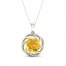 Citrine & White Lab-Created Sapphire Knot Necklace 10K Yellow Gold/Sterling Silver 18"
