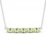 Peridot Bar Necklace Sterling Silver 18"