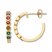 Lab-Created Gemstone Rainbow Hoop Earrings 10K Yellow Gold