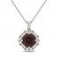 Lab-Created Ruby & Lab-Created White Sapphire Necklace Sterling Silver 18"