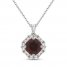 Lab-Created Ruby & Lab-Created White Sapphire Necklace Sterling Silver 18"