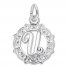 Letter U Charm Sterling Silver