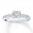 Diamond Engagement Ring 1/4 ct tw Round-cut 10K White Gold