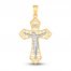 Scrollwork Crucifix Charm 14K Two-Tone Gold