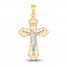 Scrollwork Crucifix Charm 14K Two-Tone Gold