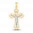 Scrollwork Crucifix Charm 14K Two-Tone Gold