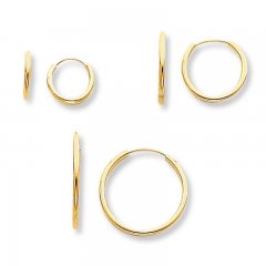 Children's Hoop Earrings 3-Pair Set 14K Yellow Gold