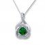 Lab-created Emerald Diamond Accents Sterling Silver Necklace