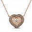 Le Vian Heart Necklace 1/2 ct tw Diamonds 14K Strawberry Gold