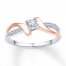 Promise Ring 1/10 ct tw Diamonds Sterling Silver/10K Gold